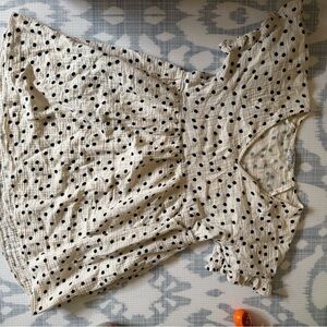 Madewell Cream and Black Polka Dot Mini Dress